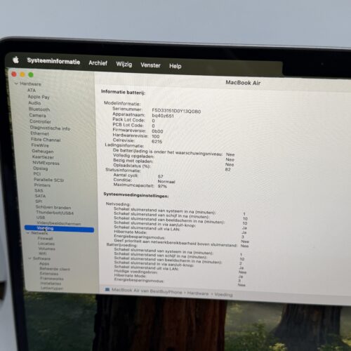 MacBook Air M2 256GB grijs /zeer net /97% batt /garantie