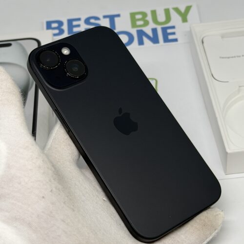 iPhone 15 128GB zwart /krasvrij scherm /92% batt /garantie
