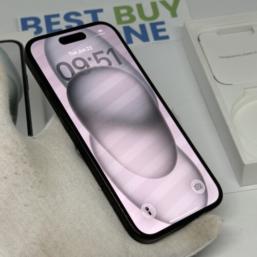 iPhone 15 128GB zwart /krasvrij scherm /92% batt /garantie