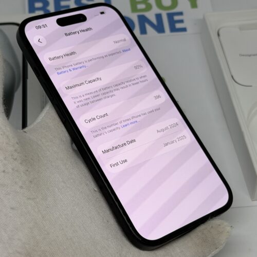 iPhone 15 128GB zwart /krasvrij scherm /92% batt /garantie
