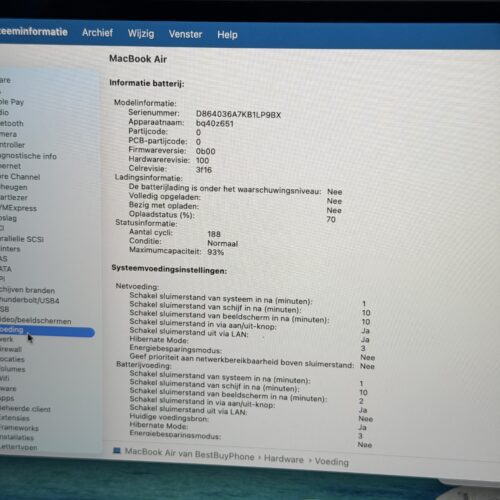 MacBook Air 15 inch M3 512GB zilver /zeer net /93% batt /garantie