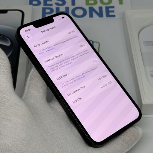 iPhone 16E 128GB zwart /zeer net /100% batt /garantie