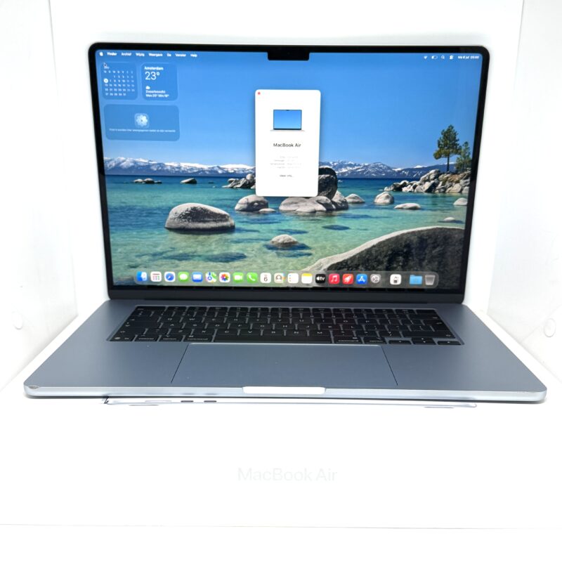MacBook Air M4 15 inch 256GB blauw /zeer net /100% batt /garantie