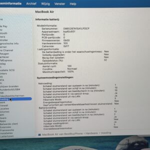 MacBook Air M4 15 inch 256GB blauw /zeer net /100% batt /garantie