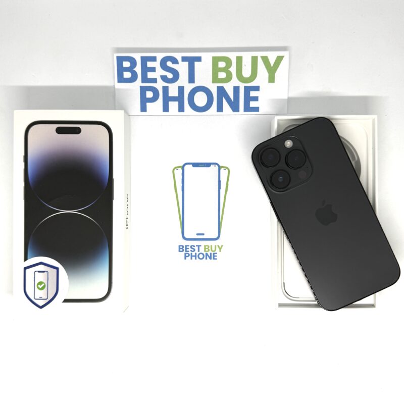 iPhone 14 Pro 128GB zwart /krasvrij glas /100% batt /garantie