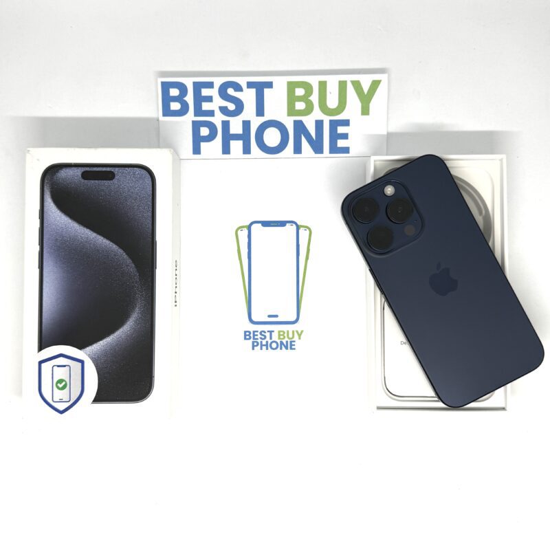 iPhone 15 pro 128GB blauw /krasvrij /90% batt /garantie