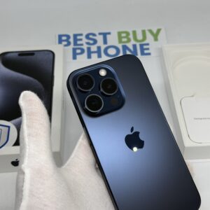 iPhone 15 pro 128GB blauw /krasvrij /90% batt /garantie