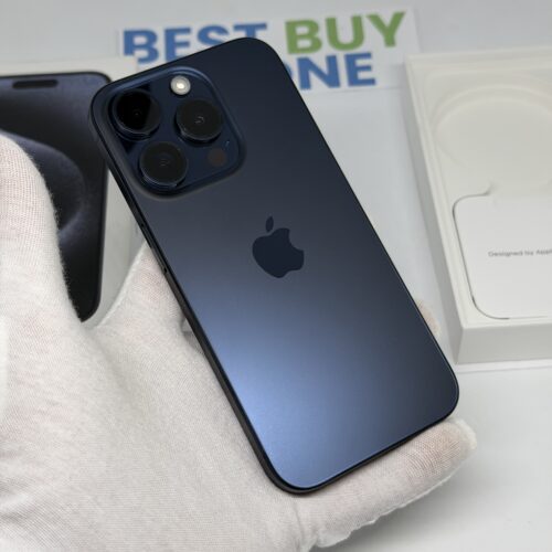 iPhone 15 pro 128GB blauw /krasvrij /90% batt /garantie