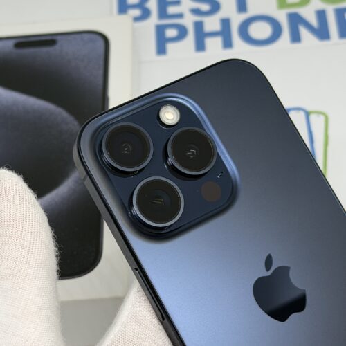 iPhone 15 pro 128GB blauw /krasvrij /90% batt /garantie