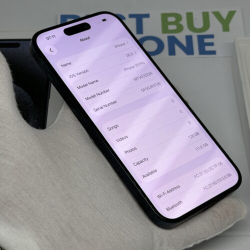 iPhone 15 pro 128GB blauw /krasvrij /90% batt /garantie