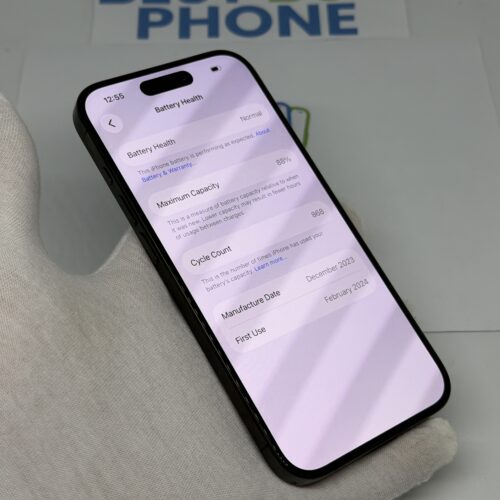 iPhone 15 Pro 256GB zwart /E-sim /krasvrij scherm /88% batt /garantie