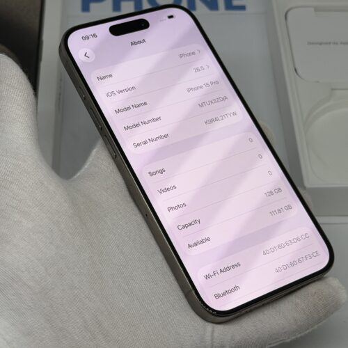 iPhone 15 pro 128GB naturel /krasvrij /91% batt /garantie