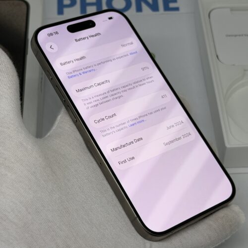 iPhone 15 pro 128GB naturel /krasvrij /91% batt /garantie