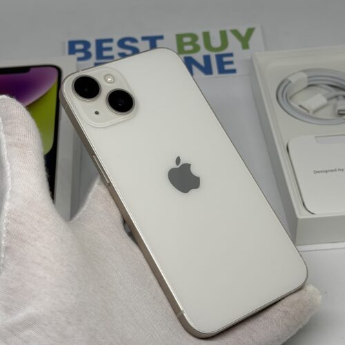 iPhone 14 256GB wit /87% batt /krasvrij glas /garantie
