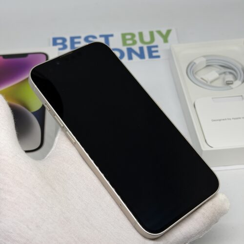 iPhone 14 256GB wit /87% batt /krasvrij glas /garantie