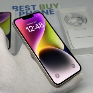 iPhone 14 256GB wit /87% batt /krasvrij glas /garantie