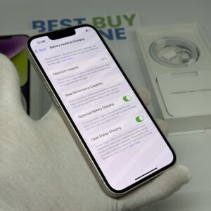 iPhone 14 256GB wit /87% batt /krasvrij glas /garantie