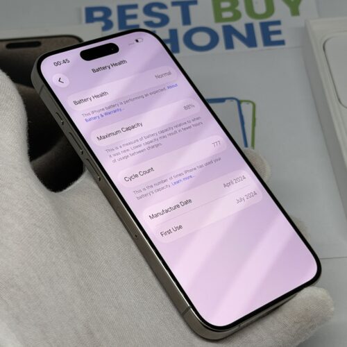 iPhone 15 pro 128GB grijs /zeer net /88% batt /garantie
