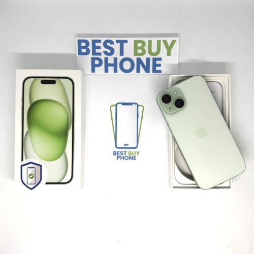 iPhone 15 128GB groen /100% batt /krasvrij /garantie