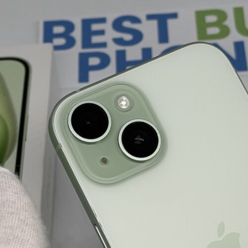iPhone 15 128GB groen /100% batt /krasvrij /garantie