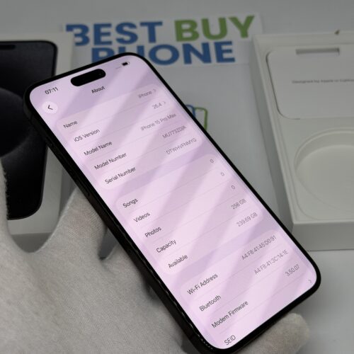 iPhone 15 Pro Max 256GB zwart /zeer net /93% batt /garantie