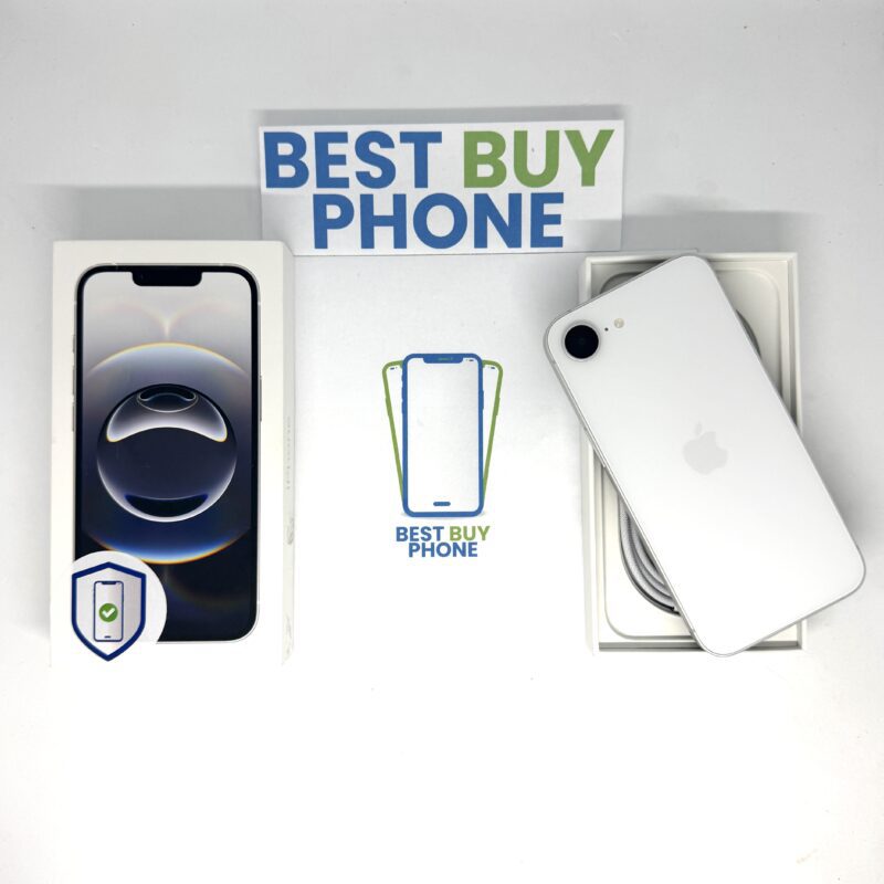 iPhone 16E 128GB wit /krasvrij /100% batt /garantie