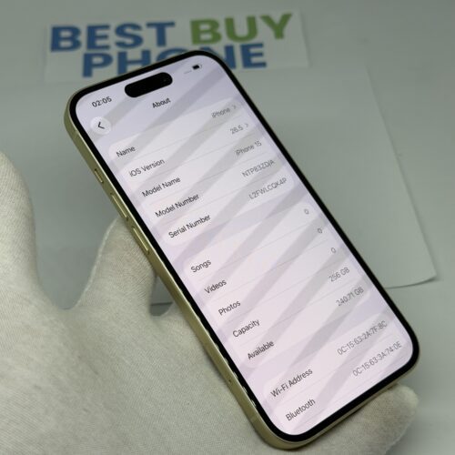 iPhone 15 256GB geel /100% batt /krasvrij /garantie