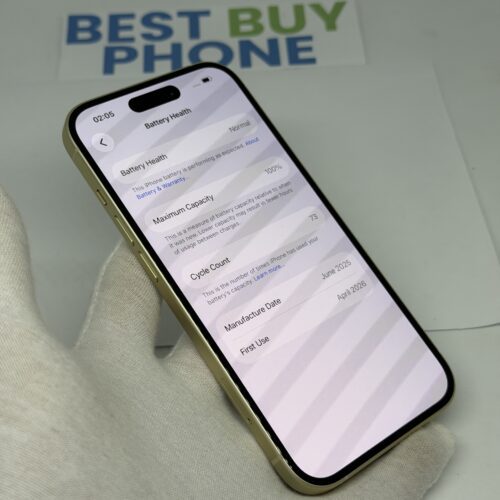iPhone 15 256GB geel /100% batt /krasvrij /garantie