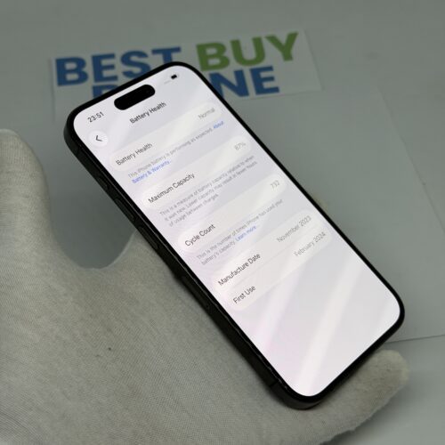 iPhone 15 Pro 128GB zwart /licht gebruikt /87% batt /garantie