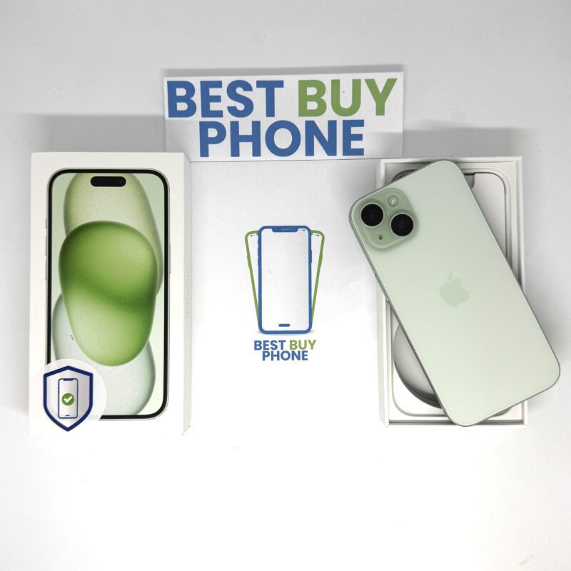 iPhone 15 128GB groen /krasvrij scherm /89% batt /garantie