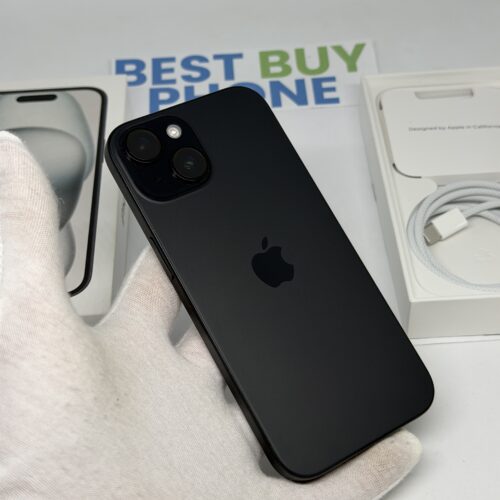 iPhone 15 128GB zwart /98% batt /krasvrij /garantie