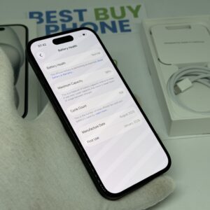 iPhone 15 128GB zwart /98% batt /krasvrij /garantie