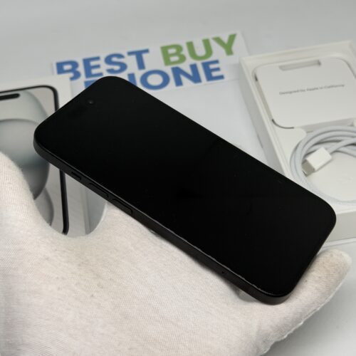 iPhone 15 128GB zwart /98% batt /krasvrij /garantie