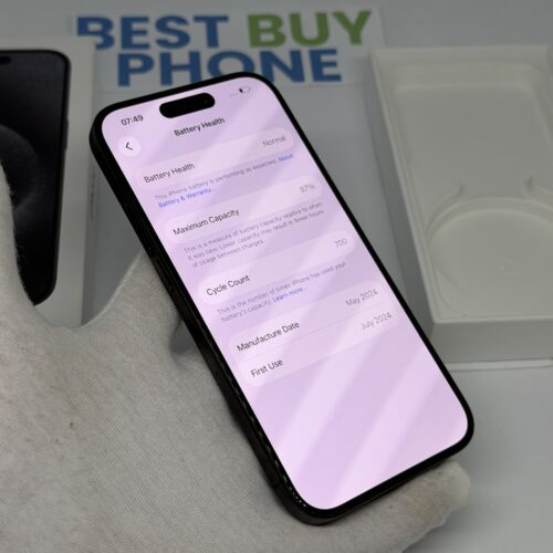 iPhone 15 Pro 128GB zwart /zeer net /87% batt /garantie