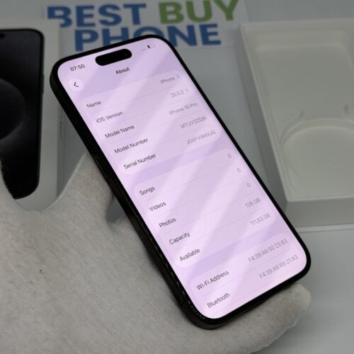 iPhone 15 Pro 128GB zwart /zeer net /87% batt /garantie