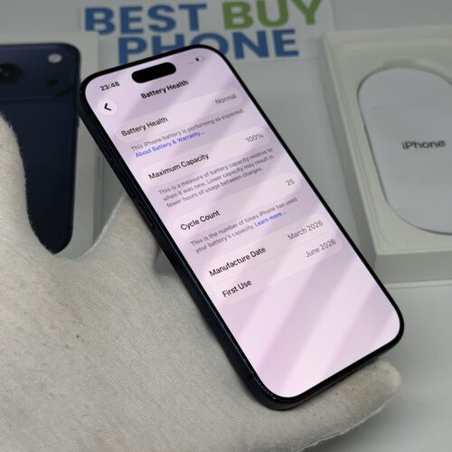 iPhone 17 Pro 256GB blauw /krasvrij glas /100% batt /garantie