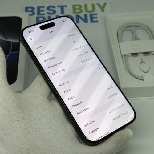 IMG_6477 2 iPhone 16 Pro 256GB zwart /krasvrij /100% batt /garantie