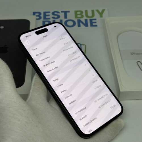 iPhone 16 Plus 128GB zwart /krasvrij /93% batt /garantie