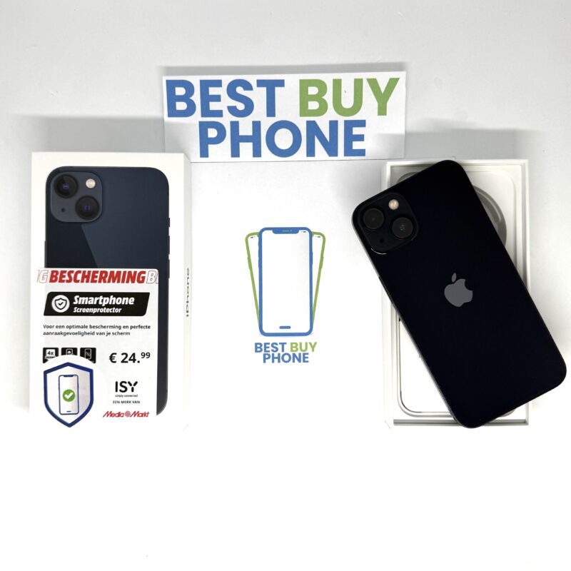 iPhone 13 128GB zwart /krasvrij /100% batt /garantie