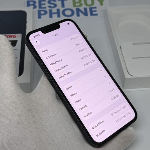 iPhone 13 128GB zwart /krasvrij /100% batt /garantie