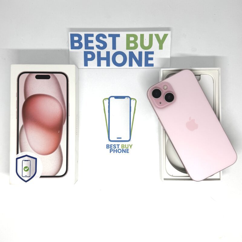 iPhone 15 128GB roze /krasvrij glas /88% batt /garantie
