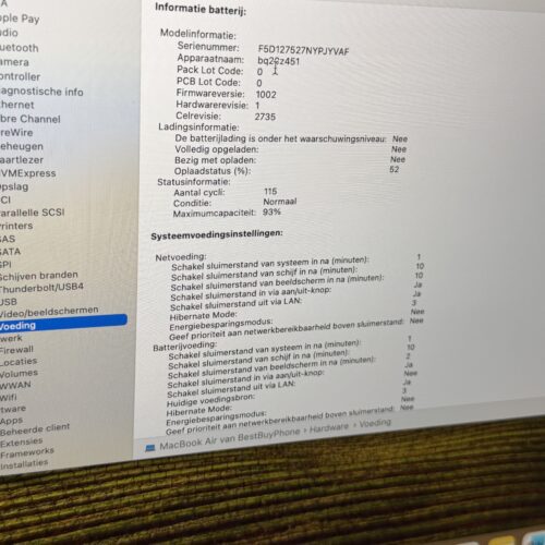 MacBook Air M1 512GB grijs /krasvrij /93% batt /garantie