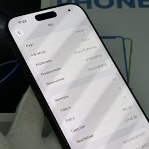 iPhone 16 Pro Max 256GB zwart /krasvrij scherm /91% batt /garantie
