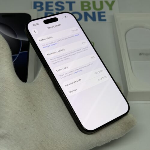 iPhone 16 Pro 256GB zwart /krasvrij scherm /91% batt /garantie