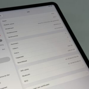 IMG_7200 iPad Pro 12,9 M2 256GB grijs /krasvrij scherm /92% batt /garantie