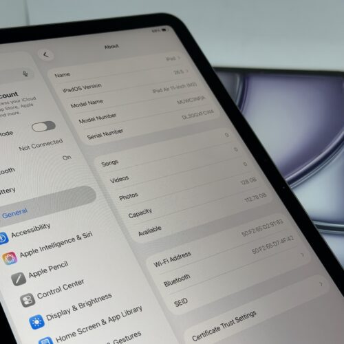 iPad Air 6e 11 inch M2 128GB grijs /krasvrij /99% batt /garantie