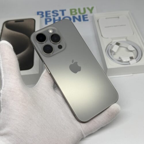 iPhone 15 Pro 256GB grijs /krasvrij /92% batt /garantie