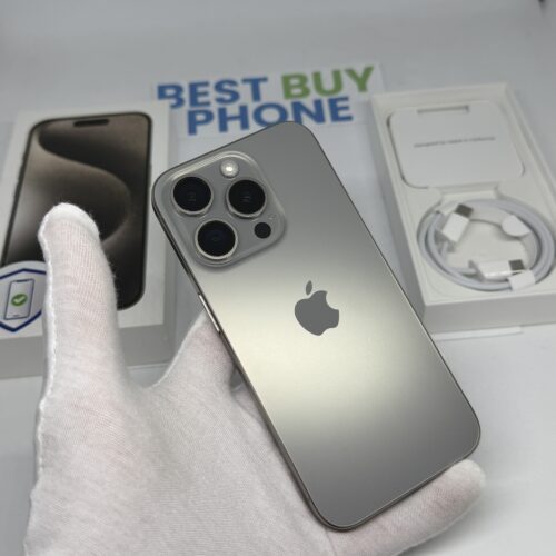 iPhone 15 Pro 256GB grijs /krasvrij /92% batt /garantie