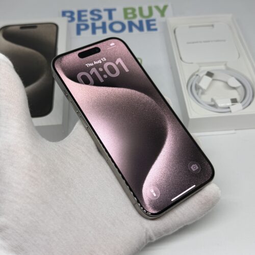 iPhone 15 Pro 256GB grijs /krasvrij /92% batt /garantie