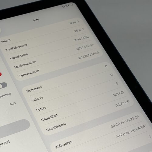 iPad 11e 128GB blauw 128GB /zeer net /100% batt /garantie
